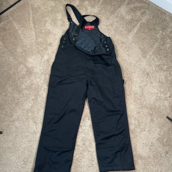 Firestone Overalls Mens XXL Black Workwear Insulated Bib Quilted Lined Pit Crew - Picture 3 of 11